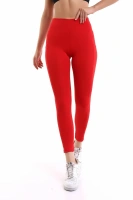 Kırmızı Kadın Spor Tayt Çift Cepli Sıkılaştırıcı Toparlayıcı Sporcu Taytı Leggings