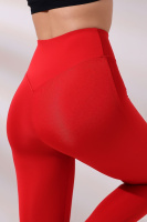 Kırmızı Kadın Spor Tayt Sıkılaştırıcı Toparlayıcı Yüksek Bel Tam Boy Spor Tayt Leggings Fitness