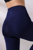 Lacivert Kadın Fermuarlı İspanyol Paça Spor Tayt Sıkılaştırıcı Toparlayıcı Sporcu Bootcut Leggings