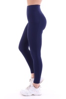 Lacivert Kadın Spor Tayt Çift Cepli Sıkılaştırıcı Toparlayıcı Sporcu Taytı Leggings