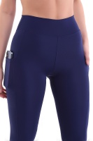 Lacivert Kadın Spor Tayt Çift Cepli Sıkılaştırıcı Toparlayıcı Sporcu Taytı Leggings