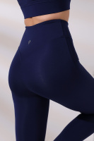 Lacivert Kadın Spor Tayt Sıkılaştırıcı Toparlayıcı Yüksek Bel Tam Boy Spor Tayt Leggings Fitness