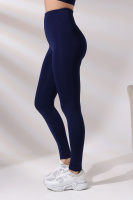 Lacivert Kadın Spor Tayt Sıkılaştırıcı Toparlayıcı Yüksek Bel Tam Boy Spor Tayt Leggings Fitness