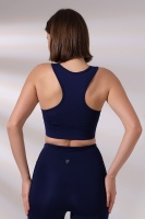 Lacivert Pedli Fermuarlı Spor Büstiyer - Sports Bra / Crop Destekli Spor Sütyeni