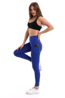 Saks Kadın Spor Tayt Çift Cepli Sıkılaştırıcı Toparlayıcı Yüksek Bel Sporcu Taytı Leggings Fitness