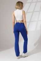 Saks Kadın Yüksek Bel Toparlayıcı Çift Cepli Ispanyol Paça Spor Tayt Bootcut Leggings