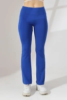 Saks Kadın Yüksek Bel Toparlayıcı Çift Cepli Ispanyol Paça Spor Tayt Bootcut Leggings