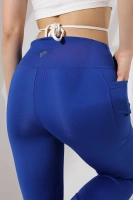 Saks Kadın Yüksek Bel Toparlayıcı Çift Cepli Ispanyol Paça Spor Tayt Bootcut Leggings