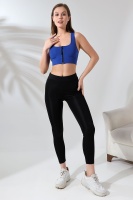 Saks Pedli Fermuarlı Spor Büstiyer - Sports Bra / Crop Destekli Spor Sütyeni