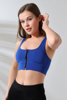Saks Pedli Fermuarlı Spor Büstiyer - Sports Bra / Crop Destekli Spor Sütyeni