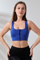 Saks Pedli Fermuarlı Spor Büstiyer - Sports Bra / Crop Destekli Spor Sütyeni