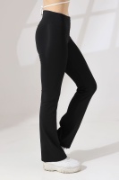 Siyah Kadın Fermuarlı İspanyol Paça Spor Tayt Sıkılaştırıcı Toparlayıcı Sporcu Bootcut Leggings