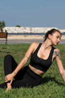 Siyah Kadın Set Spor Tayt Ve Büstiyer Takım - Yoga Fitnes - Plates - Toparlayıcı Leggings