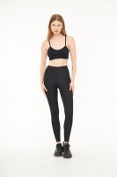 Siyah Kadın Spor Tayt Sıkılaştırıcı Toparlayıcı Yüksek Bel Tam Boy Spor Tayt Leggings Fitness