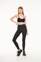 Siyah Kadın Spor Tayt Sıkılaştırıcı Toparlayıcı Yüksek Bel Tam Boy Spor Tayt Leggings Fitness