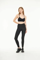 Siyah Kadın Spor Tayt Sıkılaştırıcı Toparlayıcı Yüksek Bel Tam Boy Spor Tayt Leggings Fitness