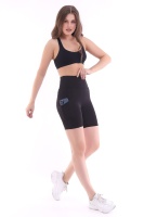 Siyah Kısa Tayt Cepli - Sporcu Tayt - Biker Yüksek Bel Toparlayıcı Tayt