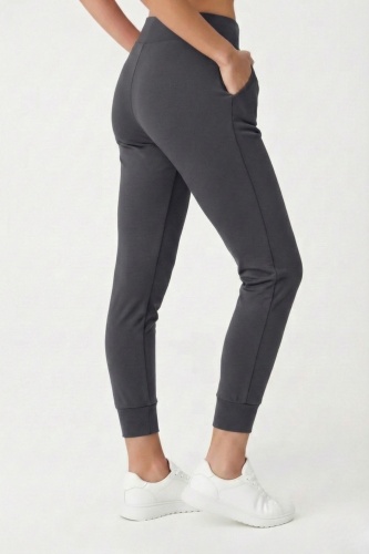 Kadın Füme Çift Cepli Yüksek Bel Lastikli Rahat Kesim Jogger Eşofman Altı