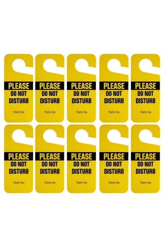Please Do Not Disturb Ömürlük Pvc Çift Taraflı Kapı Askısı 10 Adet 9cm X 21,5cm