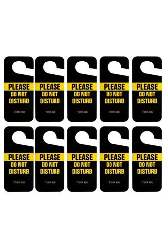 Please Do Not Disturb Ömürlük Pvc Çift Taraflı Kapı Askısı 10 Adet 9cm X 21,5cm