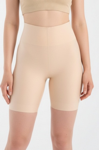 Yüksek Bel Lazer Kesim Külot Görünmez Boxer Ten Rengi Kaymaz Korse silikonlu Şort